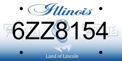 6ZZ8154 Illinois License Plate