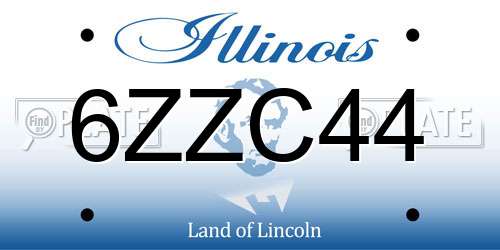 6ZZC44 Illinois License Plate
