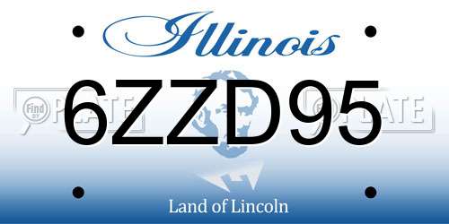 6ZZD95 Illinois License Plate