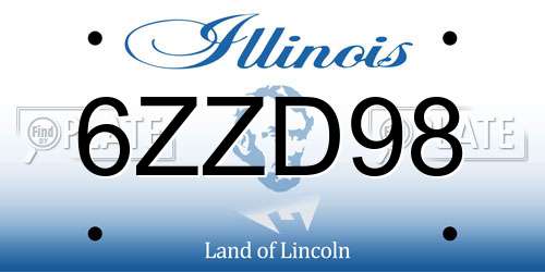 6ZZD98 Illinois License Plate