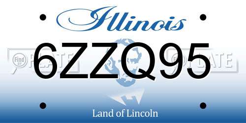 6ZZQ95 Illinois License Plate