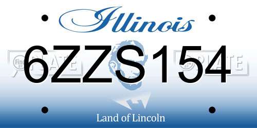 6ZZS154 Illinois License Plate