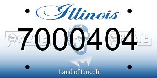 7000404 Illinois License Plate
