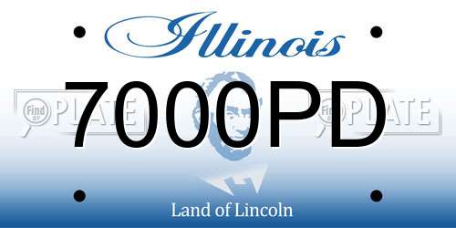 7000PD Illinois License Plate