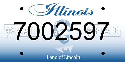 7002597 Illinois License Plate