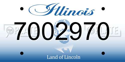 7002970 Illinois License Plate
