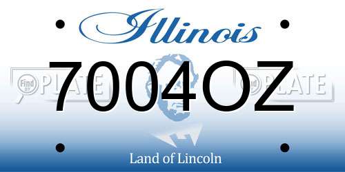 7004OZ Illinois License Plate