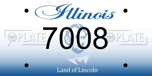 7008 Illinois License Plate
