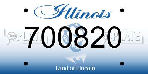 700820 Illinois License Plate
