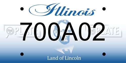 700A02 Illinois License Plate