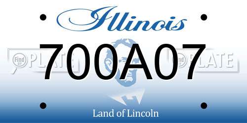 700A07 Illinois License Plate