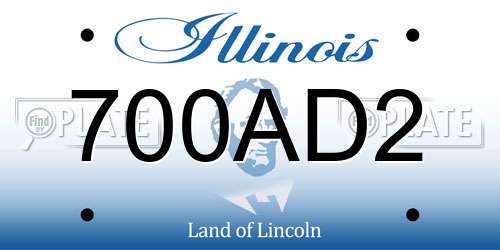 700AD2 Illinois License Plate