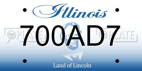 700AD7 Illinois License Plate