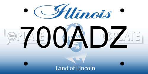 700ADZ Illinois License Plate