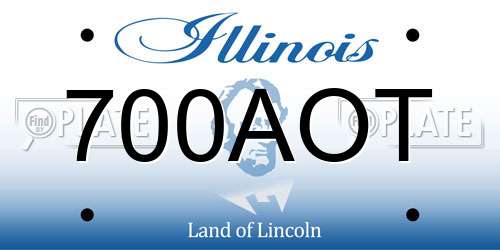 700AOT Illinois License Plate