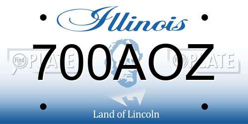 700AOZ Illinois License Plate