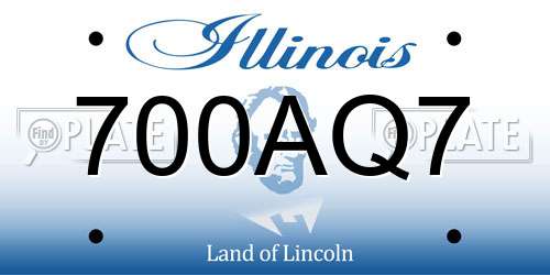 700AQ7 Illinois License Plate