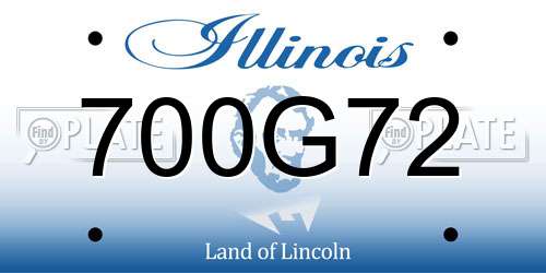 700G72 Illinois License Plate