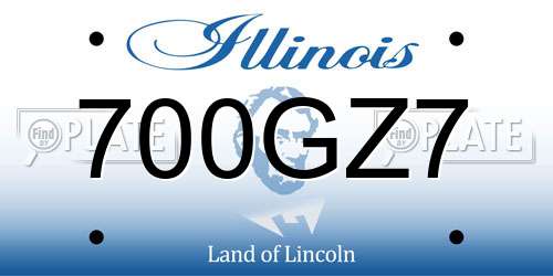 700GZ7 Illinois License Plate