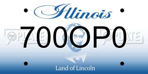 700OP0 Illinois License Plate