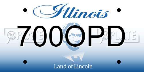 700OPD Illinois License Plate