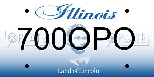 700OPO Illinois License Plate