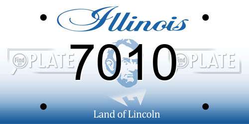 7010 Illinois License Plate