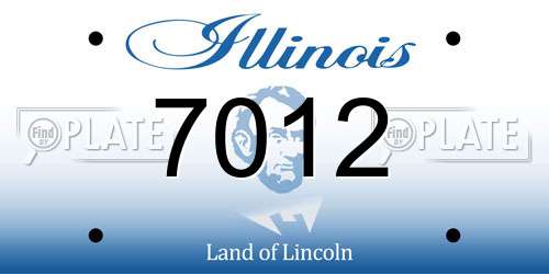 7012 Illinois License Plate