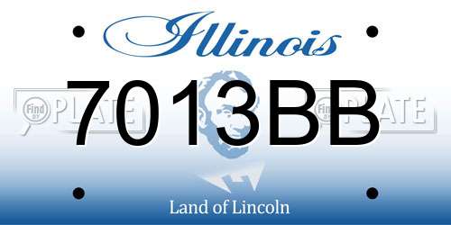 7013BB Illinois License Plate
