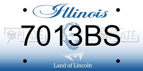 7013BS Illinois License Plate
