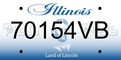 70154VB Illinois License Plate