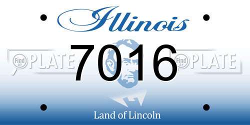 7016 Illinois License Plate