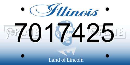 7017425 Illinois License Plate