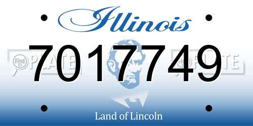 7017749 Illinois License Plate