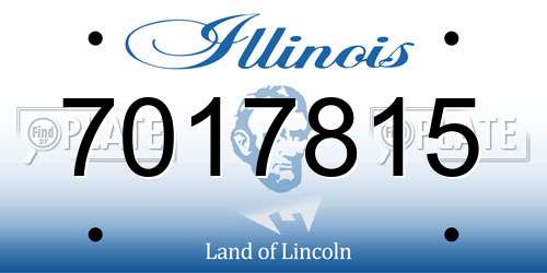 7017815 Illinois License Plate