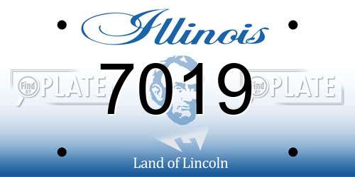 7019 Illinois License Plate