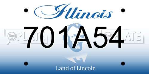 701A54 Illinois License Plate