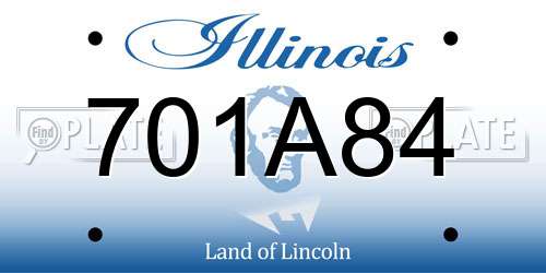 701A84 Illinois License Plate