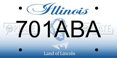 701ABA Illinois License Plate