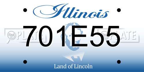 701E55 Illinois License Plate