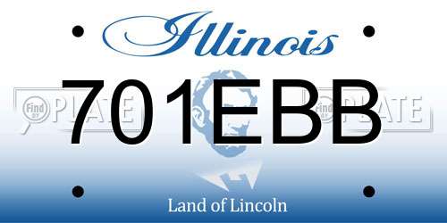 701EBB Illinois License Plate