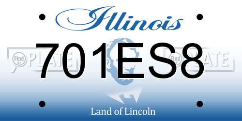 701ES8 Illinois License Plate