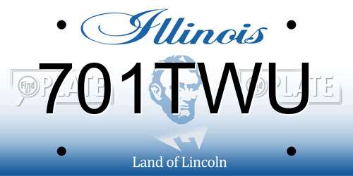 701TWU Illinois License Plate