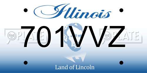 701VVZ Illinois License Plate
