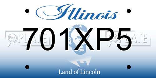 701XP5 Illinois License Plate