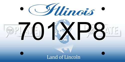 701XP8 Illinois License Plate