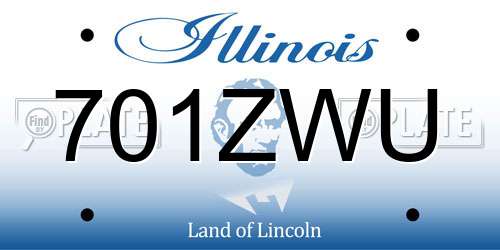 701ZWU Illinois License Plate