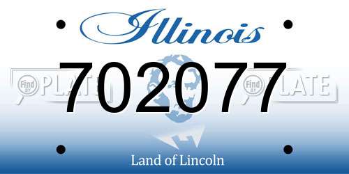702077 Illinois License Plate
