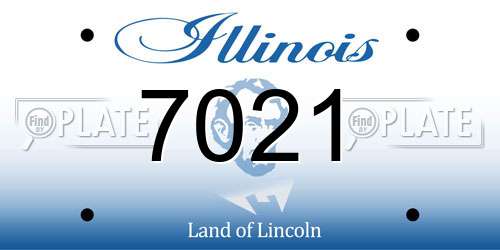 7021 Illinois License Plate