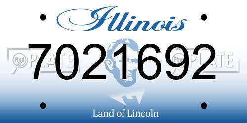 7021692 Illinois License Plate